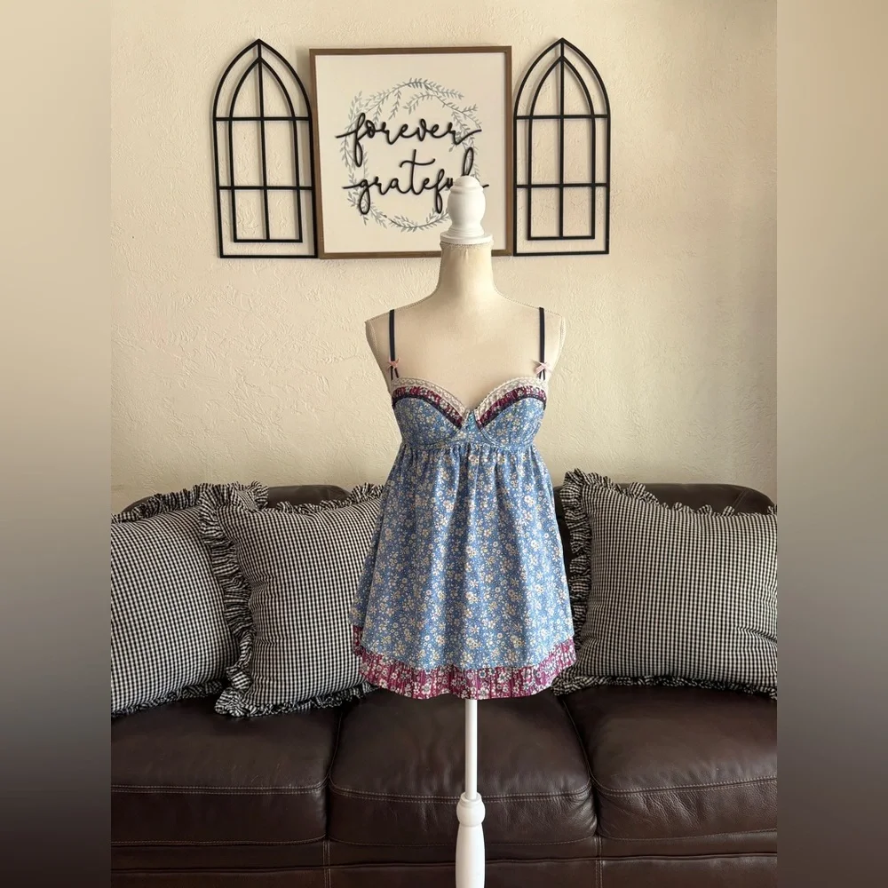 Vintage Liberty Of London - Target Paisley Floral Print Y2K Babydoll Slip Dress